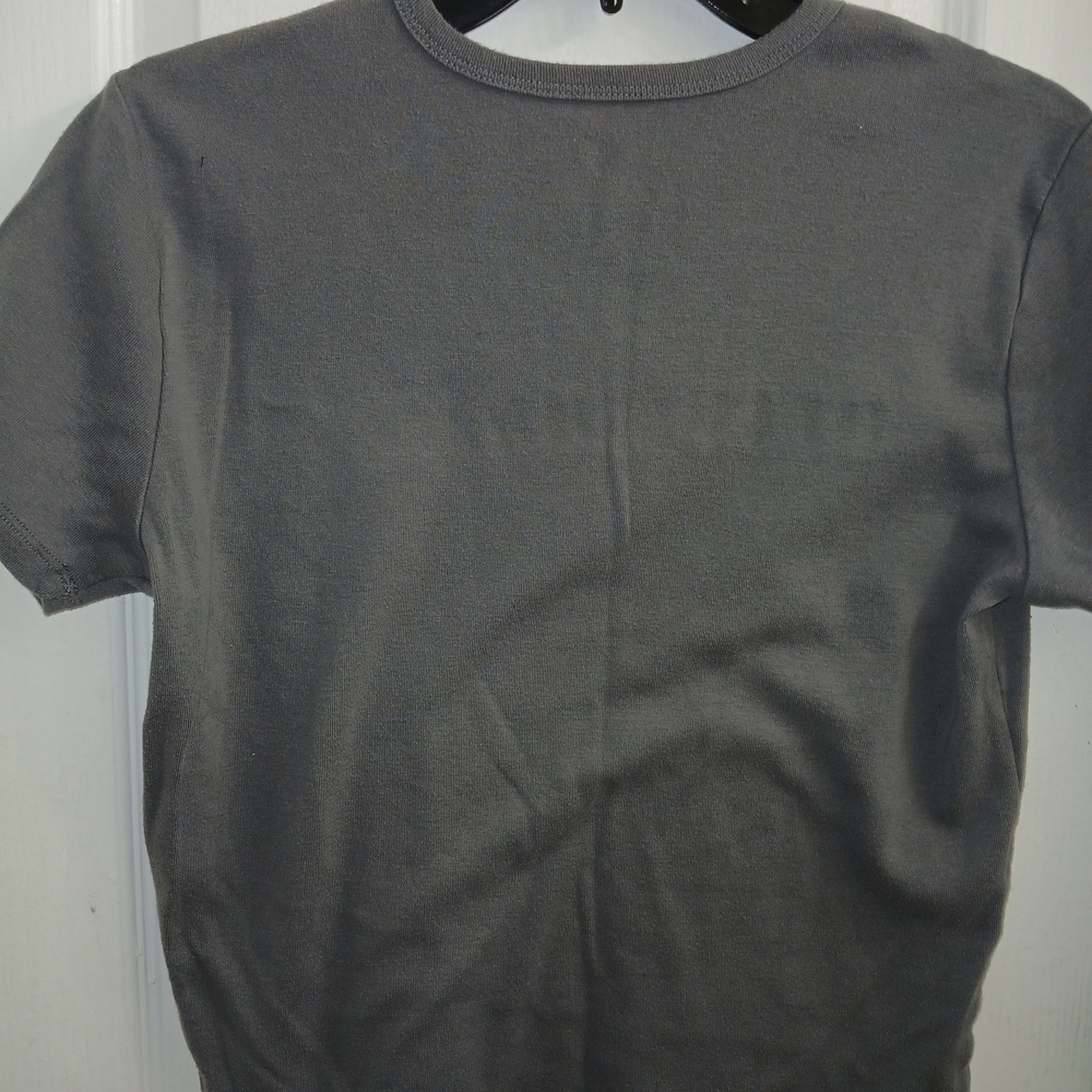 Mudd Edition Grey "DELUSIONAL" Graphic Short Tee Shirt XL 16-18 Y2K Streetwear - Picture 5 of 9